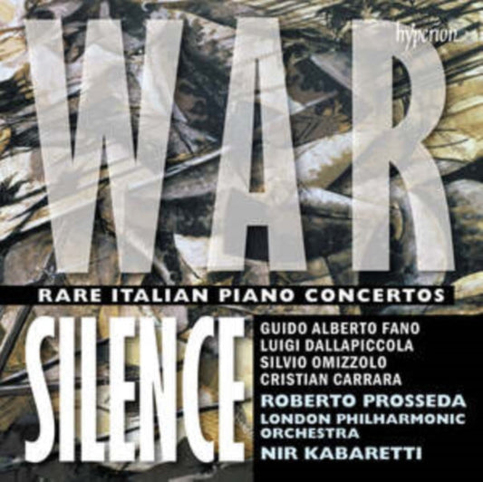 CD cover with "WAR SILENCE" text over a grayscale abstract background.