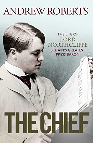 Book cover featuring a portrait of Lord Northcliffe reading a newspaper.