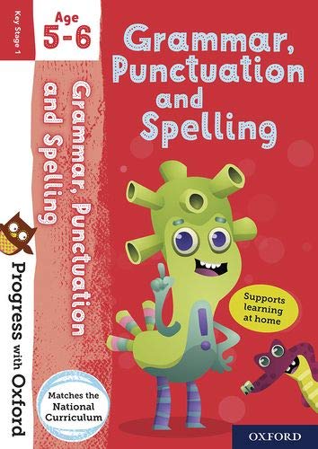 Progress with Oxford Grammar, Punctuation and Spelling book cover for ages 5-6 with monster.