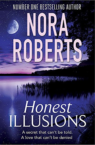 Book cover for “Honest Illusions” by Nora Roberts, with a lakeside scene.