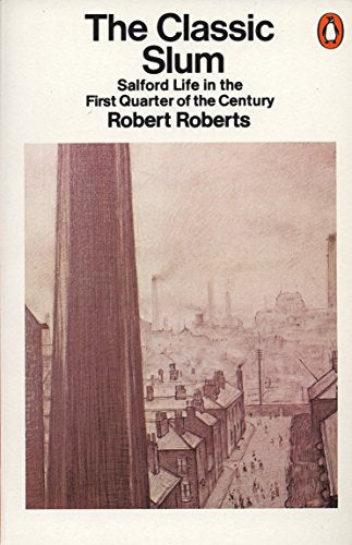 Book cover depicting a smoky industrial townscape with rows of houses.