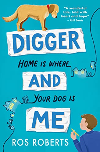 Book cover: "Digger and Me" with a dog and boy illustration.