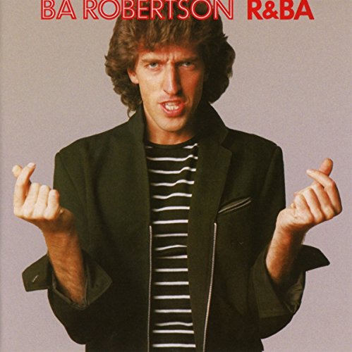 BA Robertson album cover featuring a man in a jacket, hands raised.