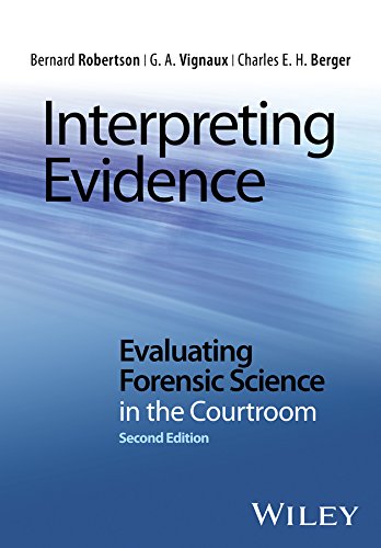 Book cover: "Interpreting Evidence," second edition, about forensic science.