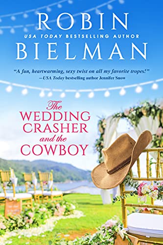 Romance novel cover with wedding decorations and a cowboy hat.