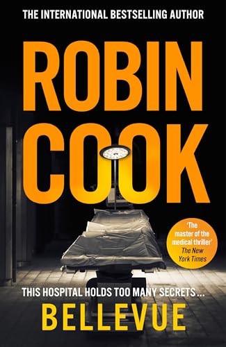 Book cover for "Bellevue" by Robin Cook, featuring an operating table.