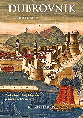 Book cover: “Dubrovnik: A History” with a historical city illustration.