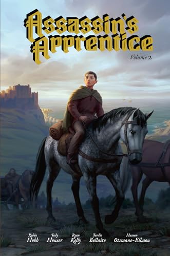 “Assassin’s Apprentice” graphic novel cover: a young rider on a grey horse.