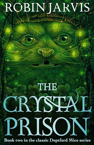 Book cover featuring a large green creature face surrounded by glowing fireflies and mice.