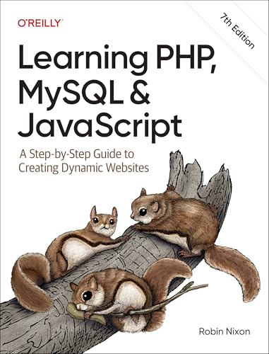 Book cover with title, “Learning PHP, MySQL & JavaScript” and three squirrels.