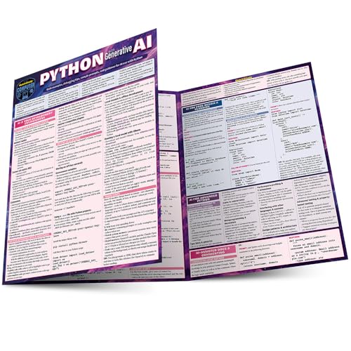 Open purple and white reference cheat sheet for Python Programming with Generative AI.