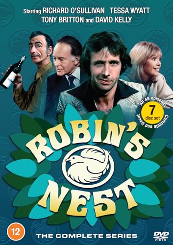 “Robin’s Nest” DVD cover featuring four cast members and a bird’s nest logo.