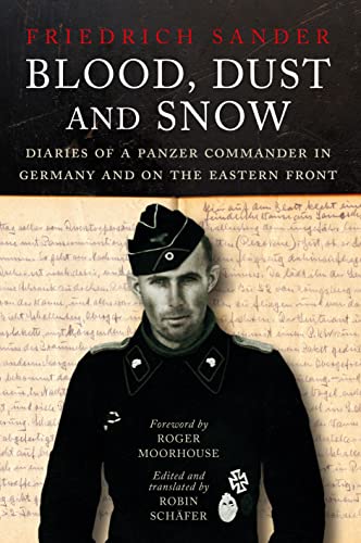 Book cover featuring a portrait of a Panzer commander against a handwritten document background.