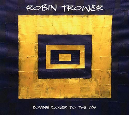 Album cover with nested gold and dark blue rectangles and text Robin Trower.