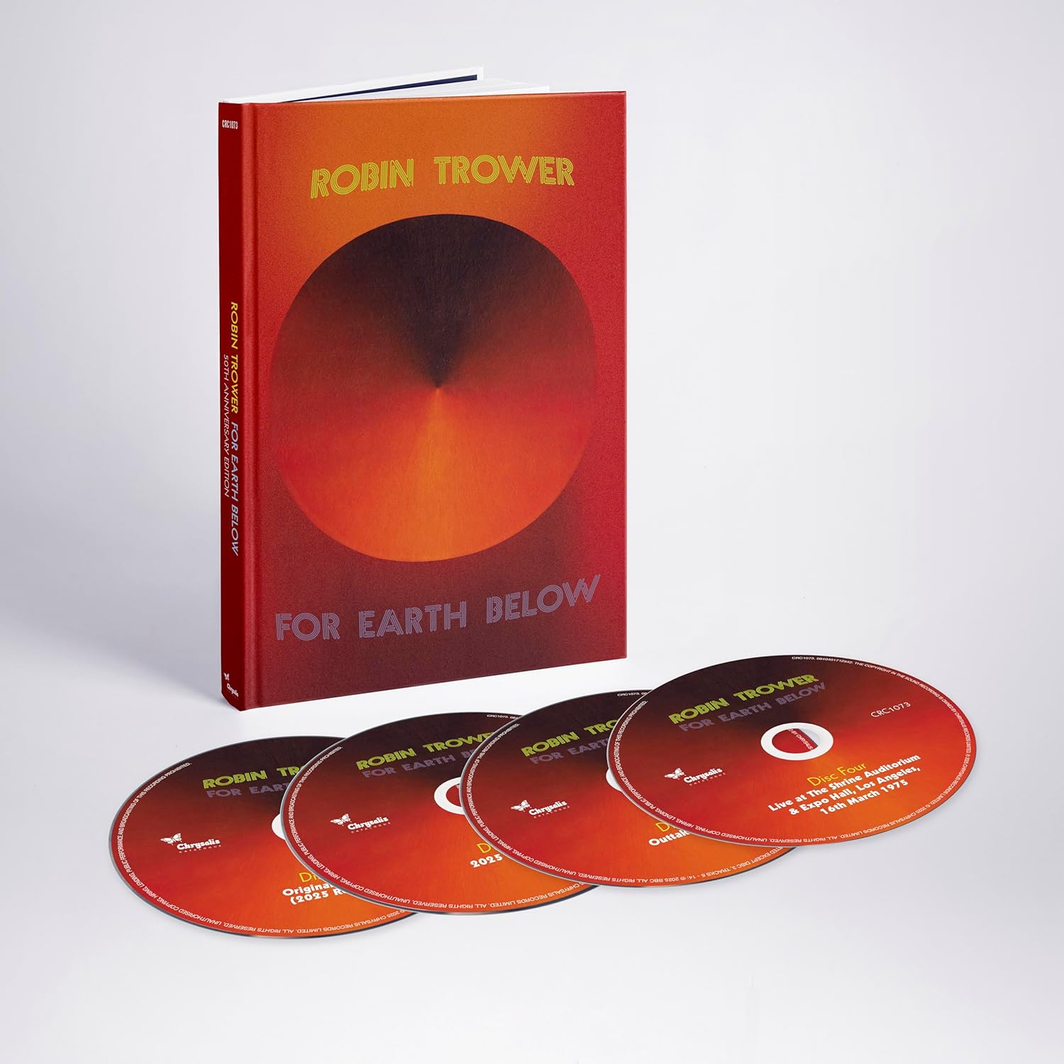Robin Trower "For Earth Below" 50th Anniversary CD box set with discs.