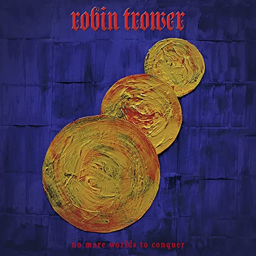 Album cover with three textured gold circles against a dark blue painted background.