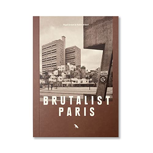 Book cover featuring a concrete building and the title "Brutalist Paris".