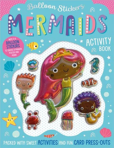 Mermaid activity book with stickers, featuring a pink-haired mermaid and sea creatures.