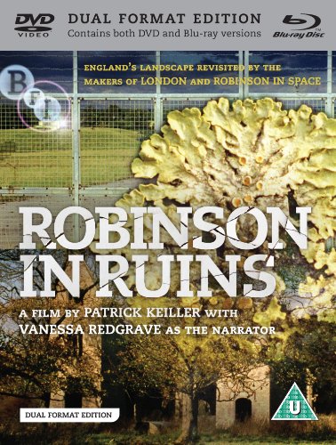 Robinson In Ruins" DVD cover featuring a crumbling building and yellow coral.