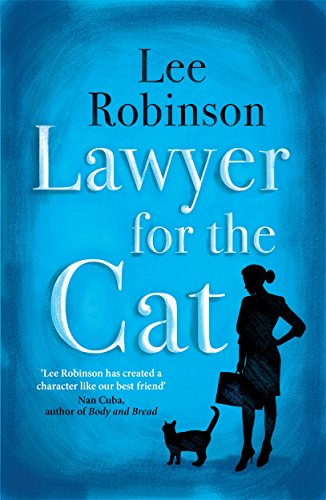 Book cover: “Lawyer for the Cat” with a silhouette of a woman and cat.