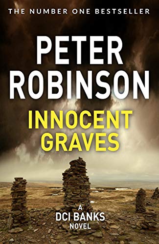 Book cover: “Innocent Graves” by Peter Robinson, featuring stone cairns.