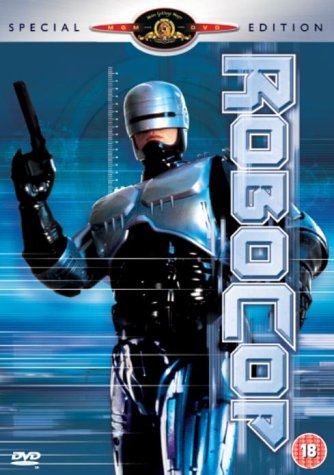 Robocop DVD cover featuring a silver cyborg holding a gun.