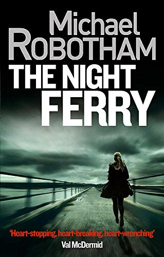 Book cover: woman walking away on a bridge under stormy skies.