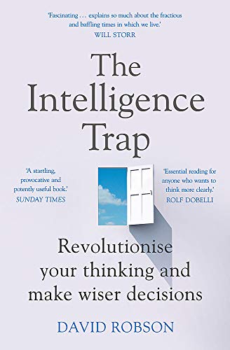 Book cover: "The Intelligence Trap" with an open doorway image.