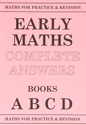Pink book cover titled Early Maths Complete Answers for Books A B C D.