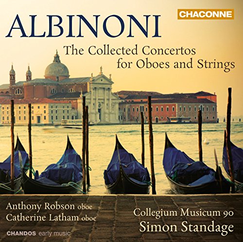 CD cover: Venice cityscape with gondolas, text “Albinoni: The Collected Concertos”.