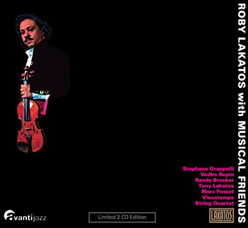 "CD cover featuring a man holding a violin against a black background."