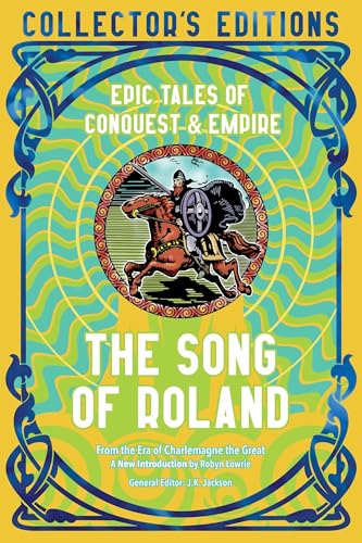 Book cover: “The Song of Roland” with knight on horseback illustration.