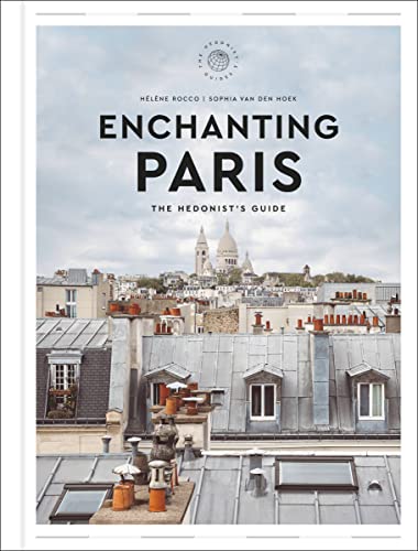 Book cover for "Enchanting Paris" showing a Parisian rooftop and Sacré-Cœur.