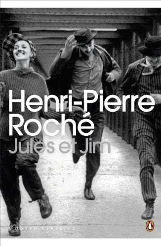 Black and white book cover showing three people running across a bridge.