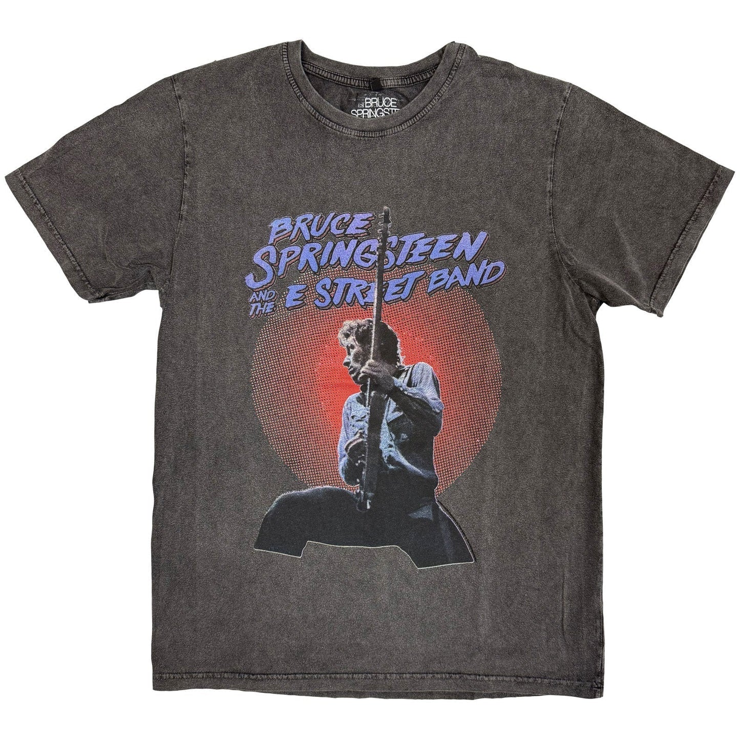 Charcoal t-shirt with Bruce Springsteen concert photo graphic print.