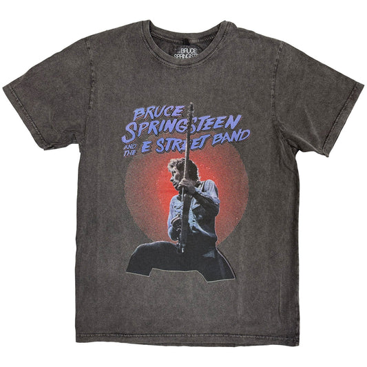 Charcoal t-shirt with Bruce Springsteen concert photo graphic print.