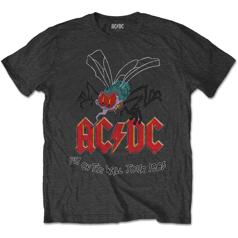 Black AC/DC t-shirt, XXL size, featuring “Fly on the Wall” graphic.