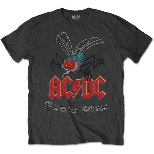 Black AC/DC t-shirt, XXL size, featuring “Fly on the Wall” graphic.
