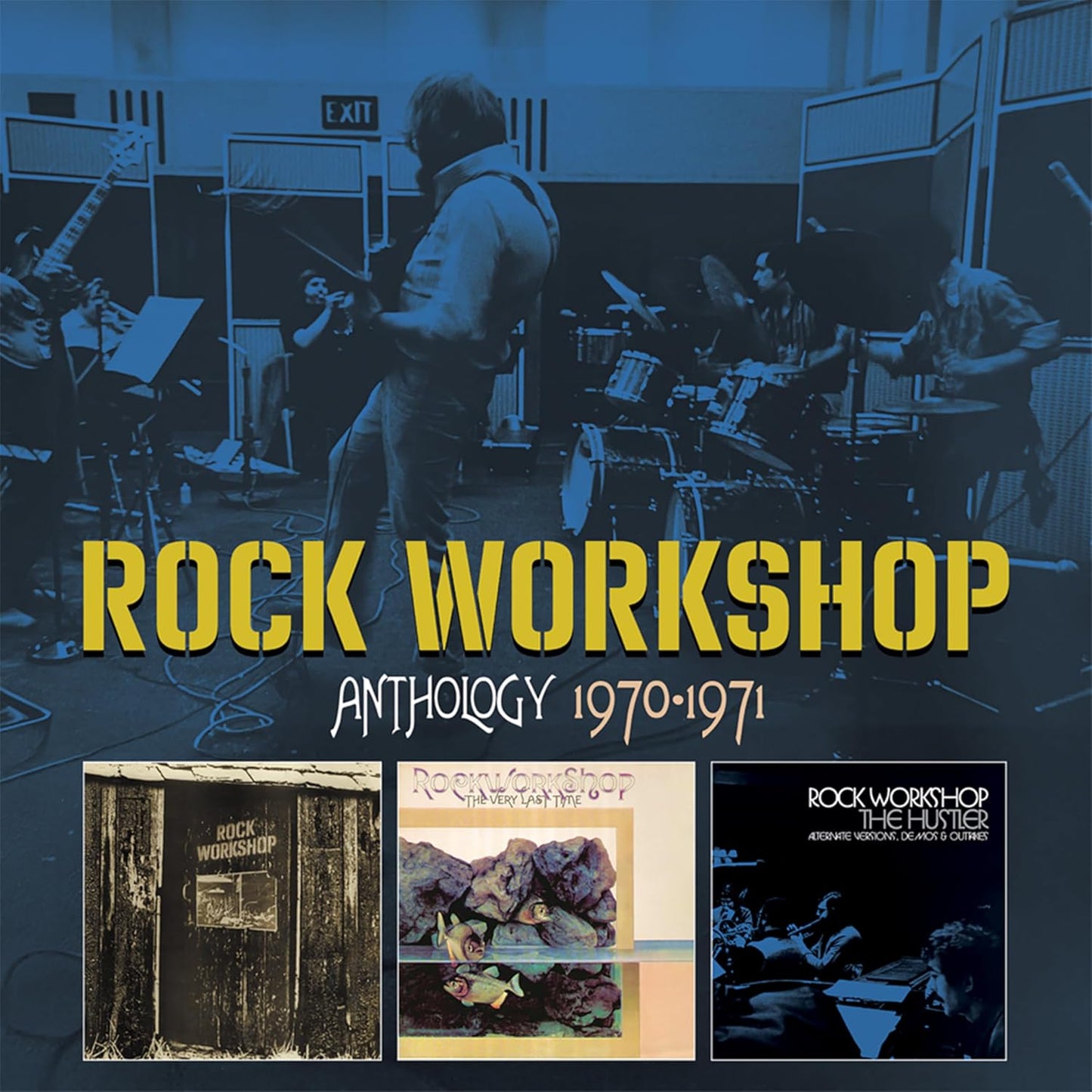 “Rock Workshop Anthology” 3CD clam case with band photo and album covers.