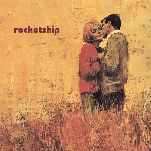 Painted album cover depicting a couple embracing in tall grass.
