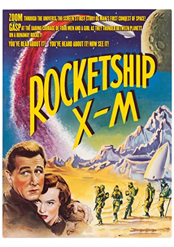 Rocketship X-M" DVD cover featuring a couple, astronauts, and a lunar landscape.
