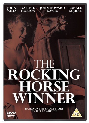 DVD cover for "The Rocking Horse Winner" featuring a boy and a rocking horse.