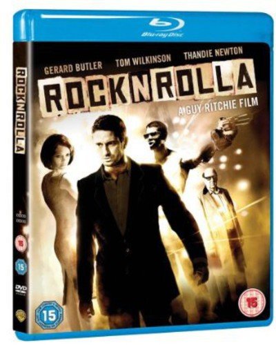 “Rocknrolla” Blu-ray cover featuring Gerard Butler, Tom Wilkinson, and Thandie Newton.