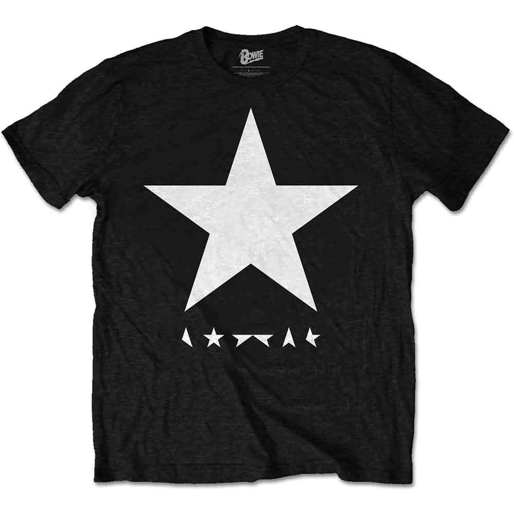 Black t-shirt with a large white star and smaller stars below.