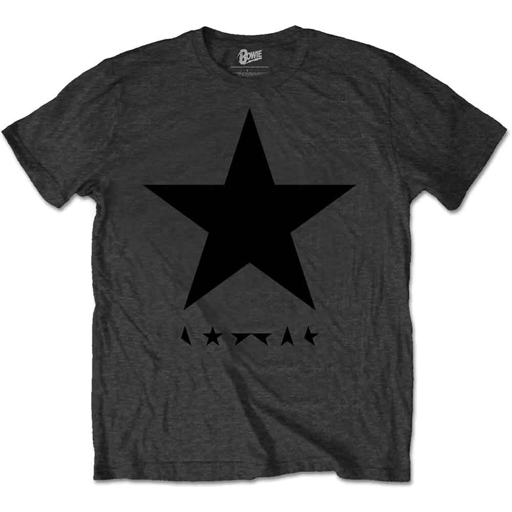 Black t-shirt with a large white star and smaller stars below.