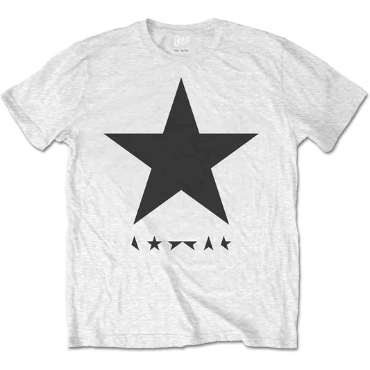 White t-shirt with a large black star and smaller stars below.