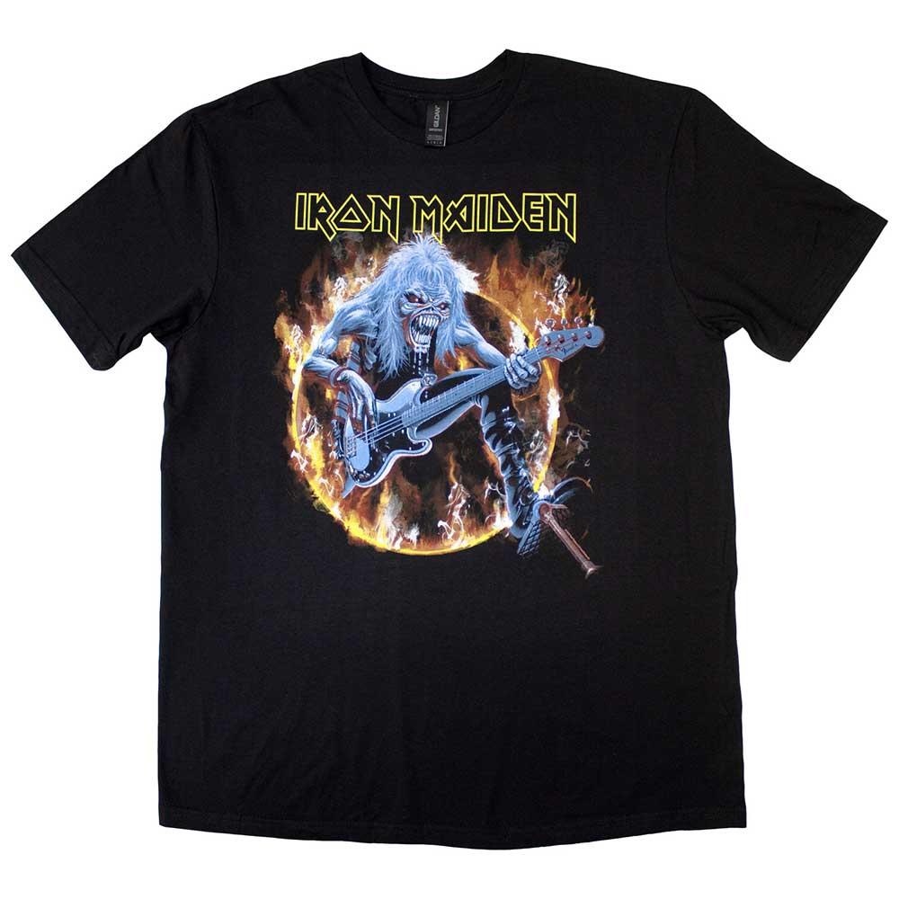 Black t-shirt with Iron Maiden's "Fear of the Dark" Eddie graphic.