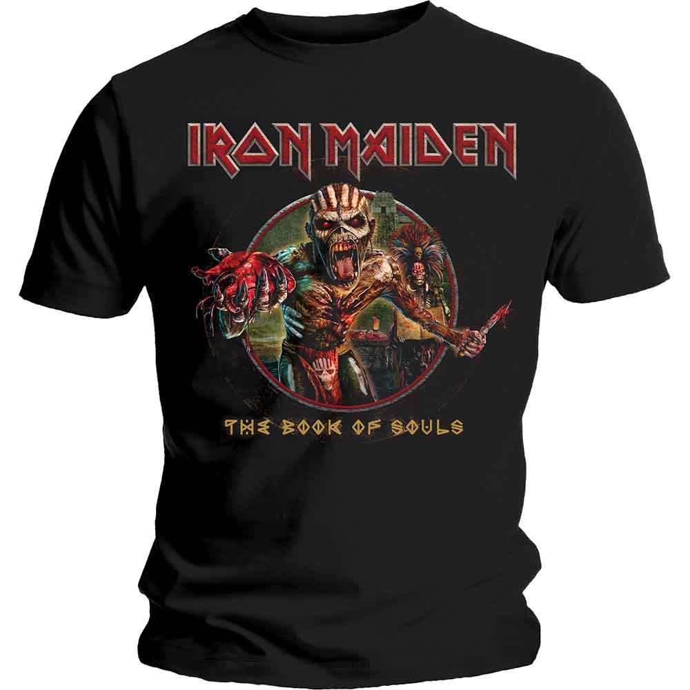 Black Iron Maiden t-shirt featuring Eddie from “The Book of Souls”.