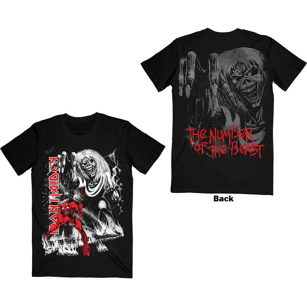 Man wearing black Iron Maiden t-shirt with Eddie artwork.