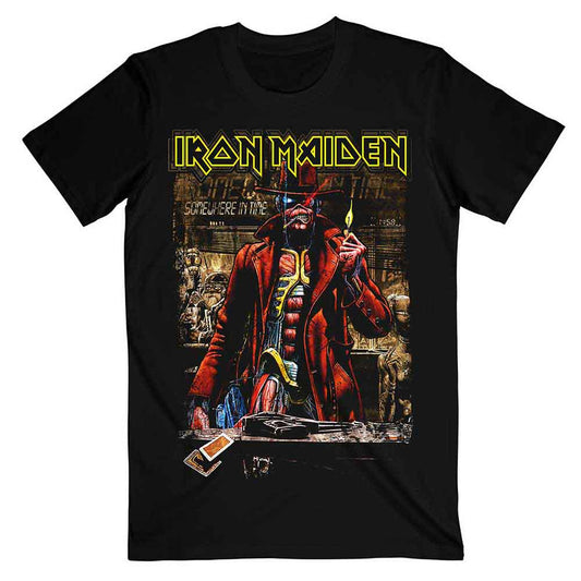 Black t-shirt featuring Iron Maiden’s “Stranger in a Strange Land” artwork.